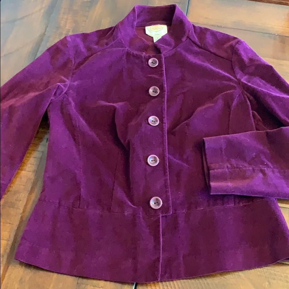 Talbots plum velvet blazer Sz 8